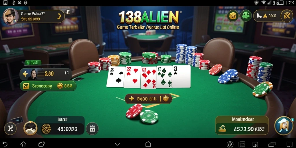 Tampilan menarik dari permainan poker di 138ALIEN.