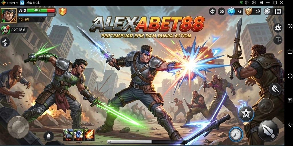 Screenshot ALEXABET88 menunjukkan aksi pertempuran yang intens dan mendebarkan.
