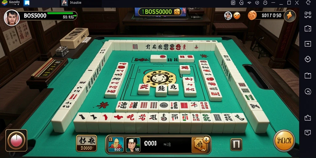 Gameplay menarik Mahjong di BOS5000 dengan desain ubin yang menawan.