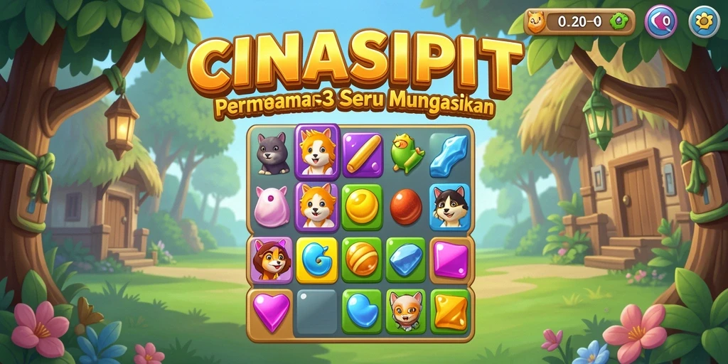 Tampilan gameplay CINASIPIT yang penuh warna dan menantang.