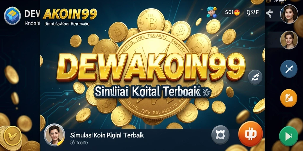 Tampilan gameplay menarik dari DEWAKOIN99 dengan elemen simulasi koin digital.