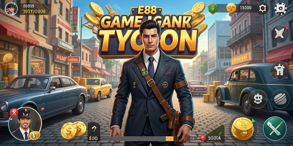 Tampilan menarik dari gameplay E88 dengan elemen bisnis yang dinamis.