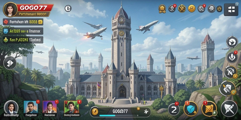 Tampilan gameplay menegangkan dari GOGO77 dalam genre Tower Defense.