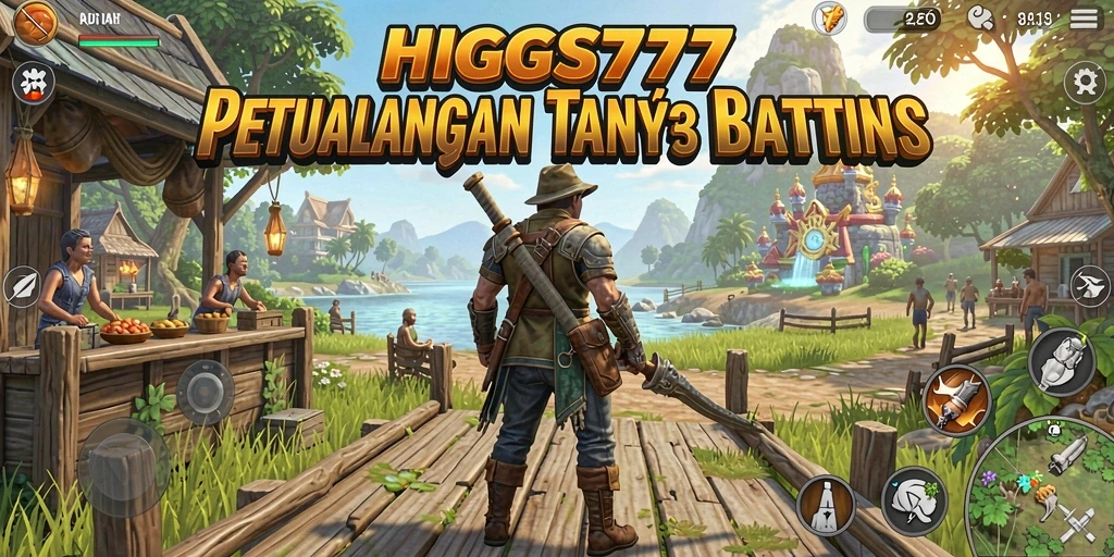 Screenshot gameplay HIGGS777 menampilkan petualangan seru di dunia terbuka.