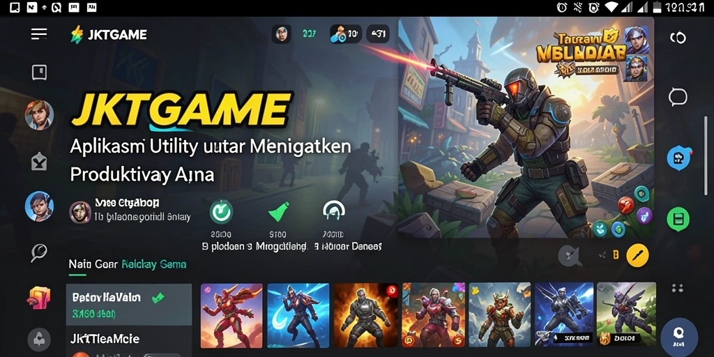 Screenshot utama JKTGAME menampilkan antarmuka pengguna aplikasi Utility.