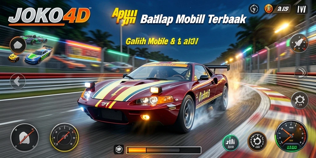 Screenshot utama JOKO4D menampilkan aksi balapan yang menegangkan.
