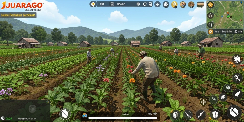 Screenshot utama JUARAGO yang menampilkan pengalaman gameplay bertani yang seru.