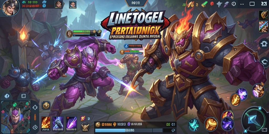 Tampilan menegangkan dari gameplay MOBA di LINETOGEL.