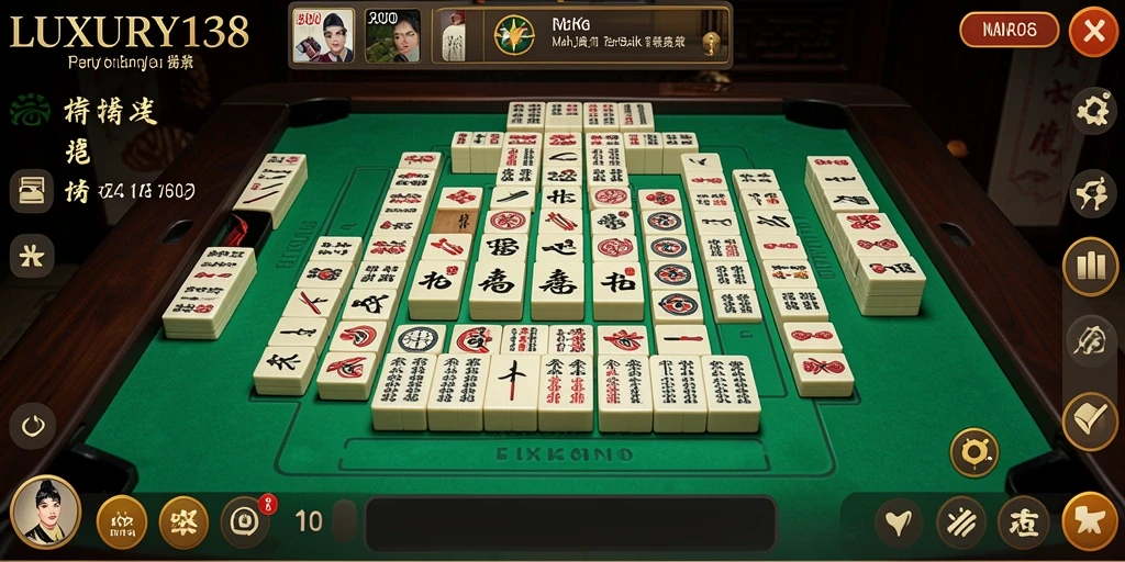 Tampilan gameplay menarik dari LUXURY138 dengan ubin Mahjong.