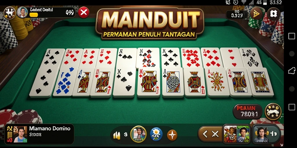 Screenshot MAINDUIT menampilkan gameplay menarik saat bermain domino.