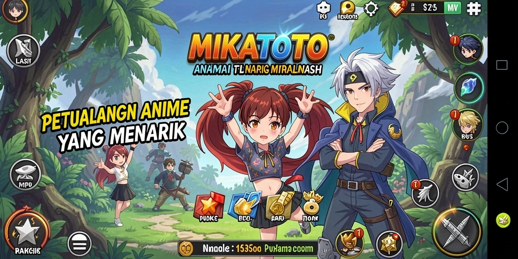 Tangkapan layar gameplay MIKATOTO menampilkan karakter Anime yang beraksi.