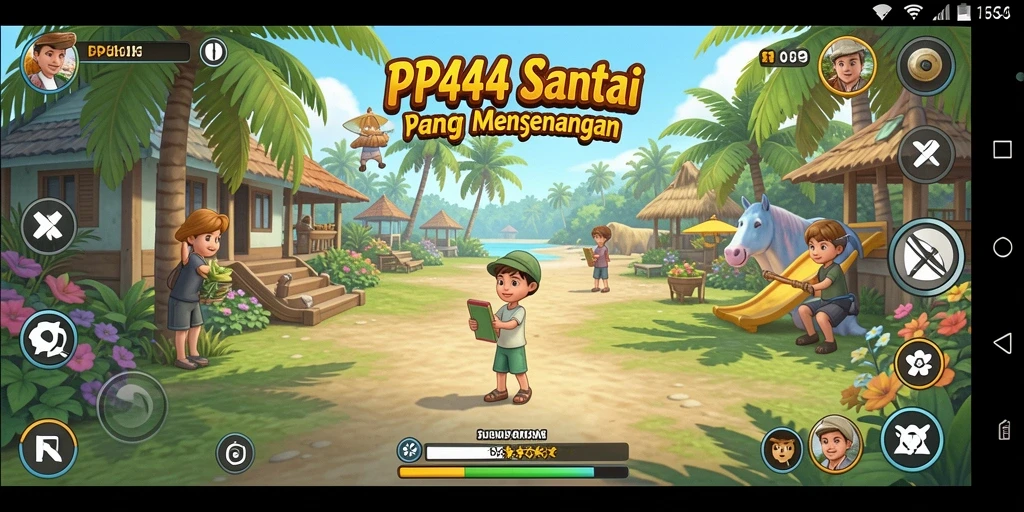 Tampilan gameplay PP444 yang penuh warna dan menyenangkan.