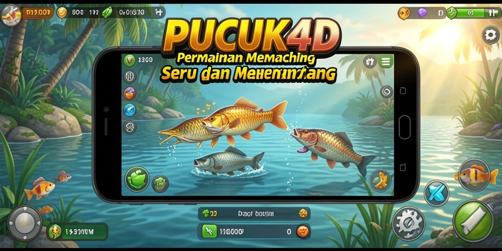 Screenshot gameplay PUCUK4D yang menampilkan aksi memancing seru.