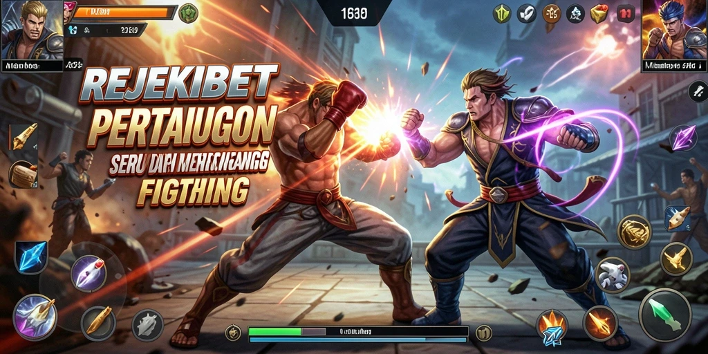 Screenshot gameplay REJEKIBET dengan pertarungan seru dan grafis menakjubkan.