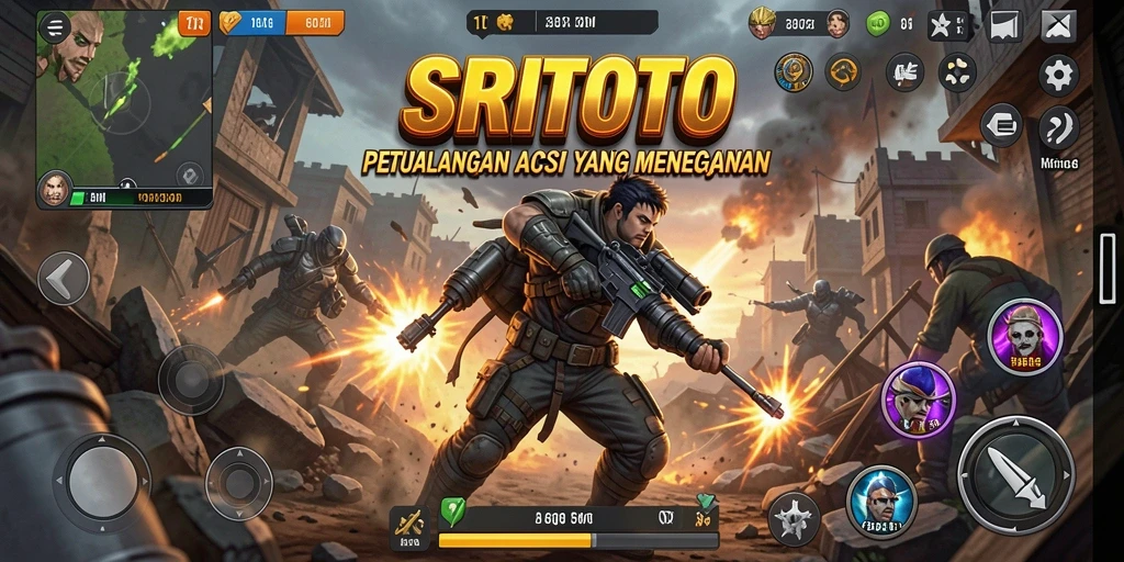 Screenshot SRITOTO menunjukkan aksi pertempuran yang intens dan mendebarkan.