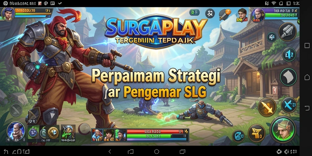 Tangkapan layar menunjukkan pertempuran strategi mendebarkan di SURGAPLAY.