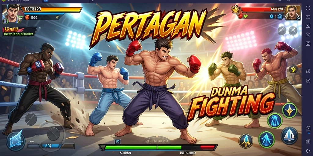Tangkapan layar menampilkan aksi pertarungan seru dalam TGER123.