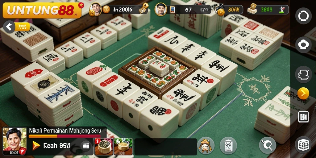 Tampilan gameplay seru di UNTUNG88 dengan grafis Mahjong yang menawan.